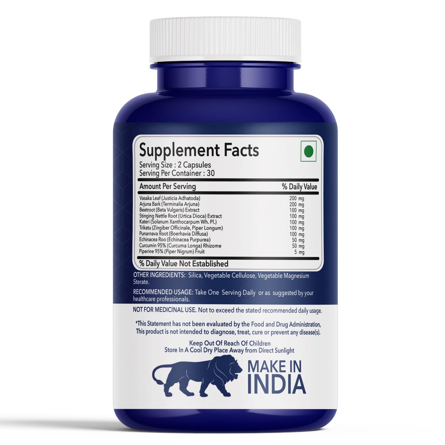 FITNESSVEDA Lung Detox+ Supplement | Respiratory Wellness & Immune Support |Organic & Plant Based | Clears Congestion, Supports Breathing Comfort, Improves Lung Health & Daily Cleanse | Pack of 1 – 60 Capsules