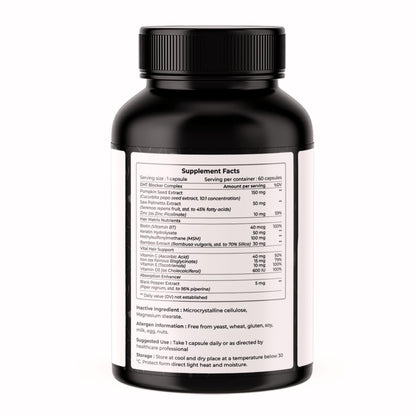 VREEX Total Hair Revive | Hair Growth & Strength Supplement with Biotin, Keratin, MSM, Bamboo Extract, Saw Palmetto & Vitamins | Supports Healthy Hair, Scalp & Shine | 60 Capsules