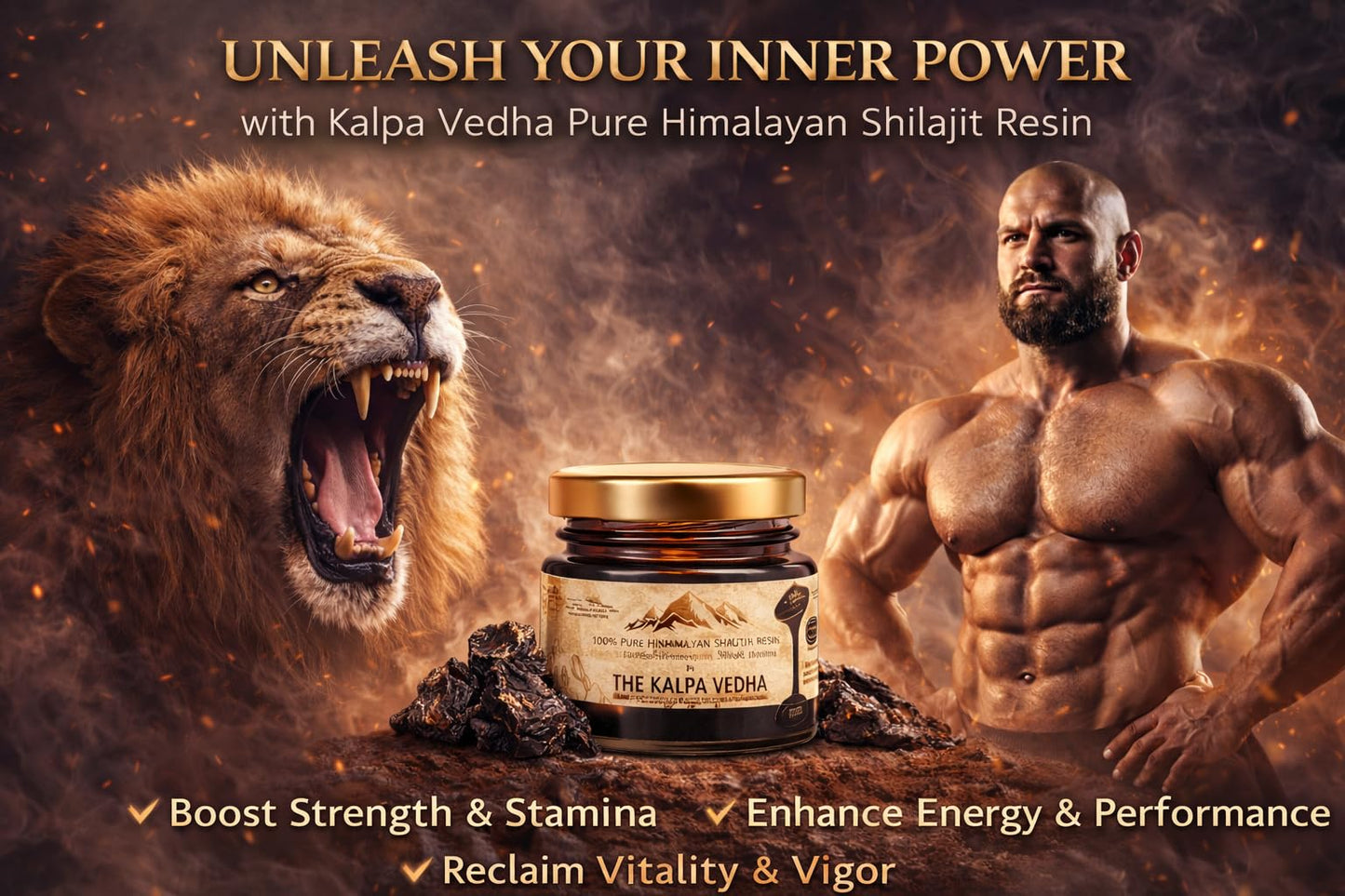 Kalpa Vedha Himalayan Shilajit Resin 20g | Pure & Original Shilajit | Fulvic Acid & 85+ Minerals | Energy, Strength & Vitality Support