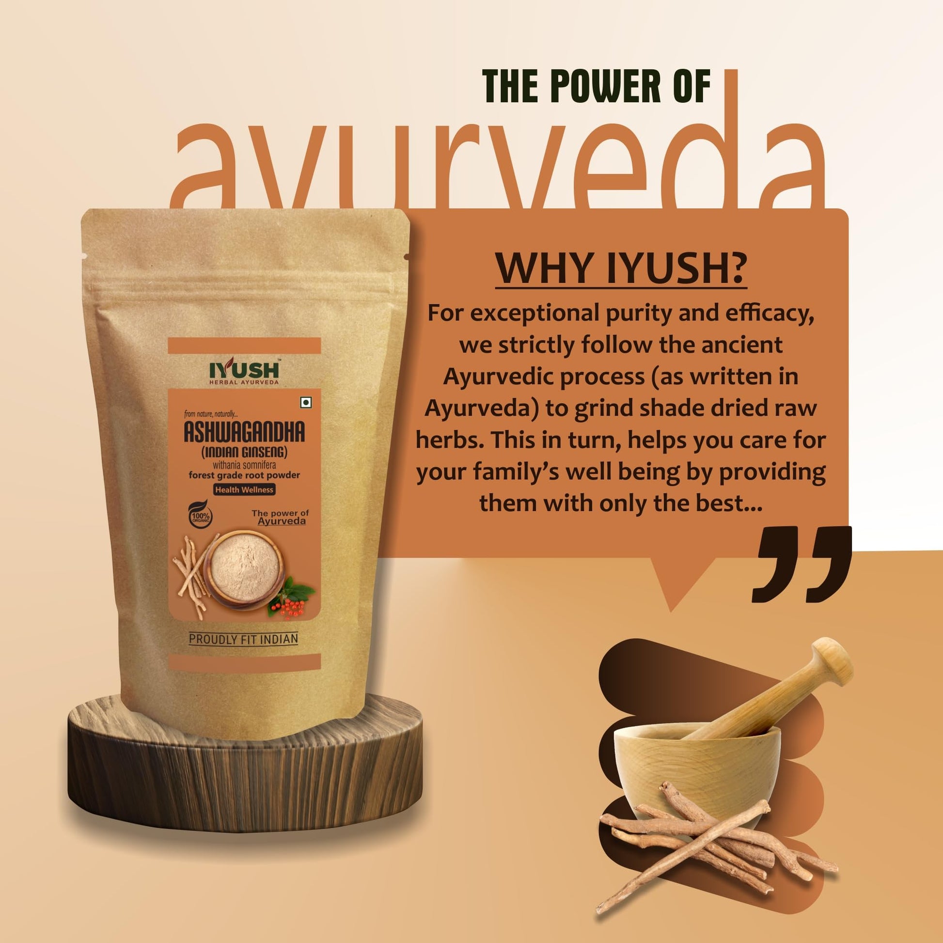 IYUSH Herbal Ayurveda Ashwagandha Powder – 900gm | Aswagandhada Powder- image 3