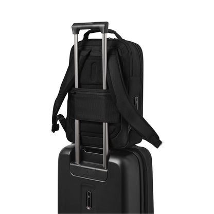 Victorinox Swiss Designed Backpack, Mythic Compact Backpack, Black, 14 Inch Laptop and Tablet Compartment, Business Travel Office Bag For Men & Women, Includes Travel Organiser | 17 Litres (653458)