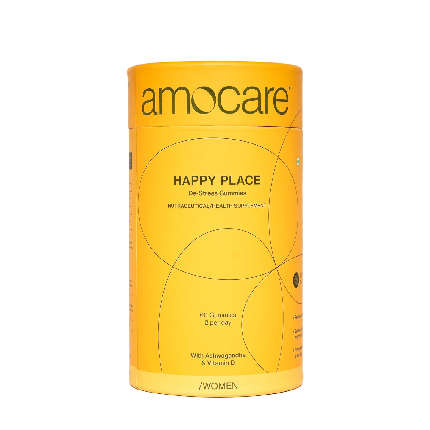 Amocare Vitamin D Supplements for Women - Pack of 2 (120 Gummies) | Vitamin D Supplement With Ashwagandha | Helps Balance Hormones & Improve Immunity, Strengthen Bone | Strawberry Flavour