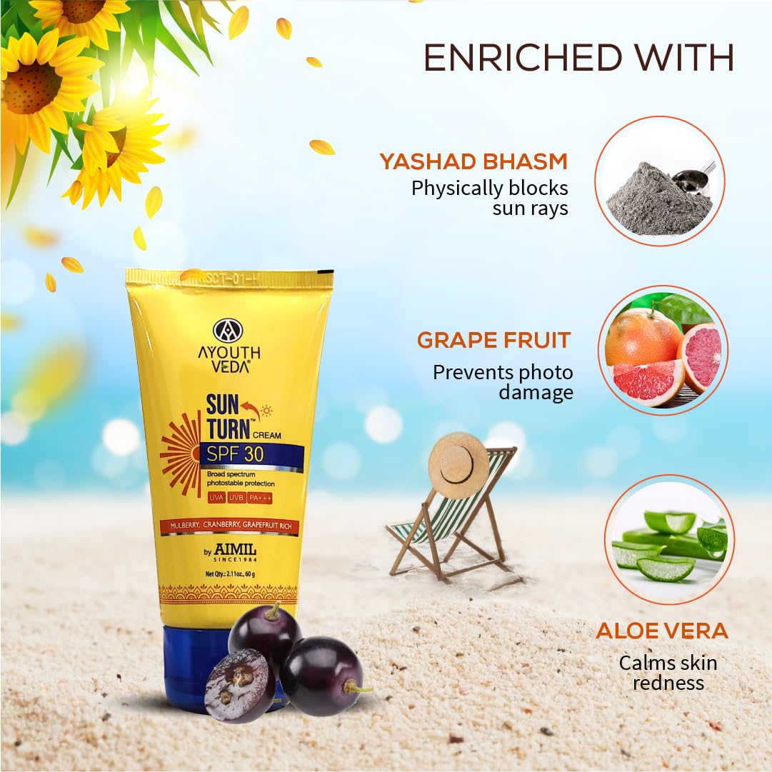 Ayouthveda Sun Turn Face Cream With SPF 30 PA+ For UVA/B Sun Protection- image 5
