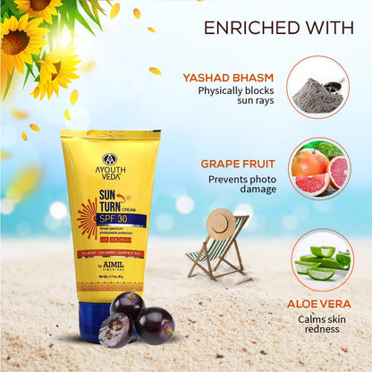 Ayouthveda Sun Turn Face Cream With SPF 30 PA+ For UVA/B Sun Protection- image 5