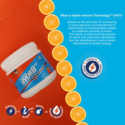 MuscleBlaze Sports Hydr8 PRO (Zesty Orange, 300g, 30 Servings)|950mg El- image 3