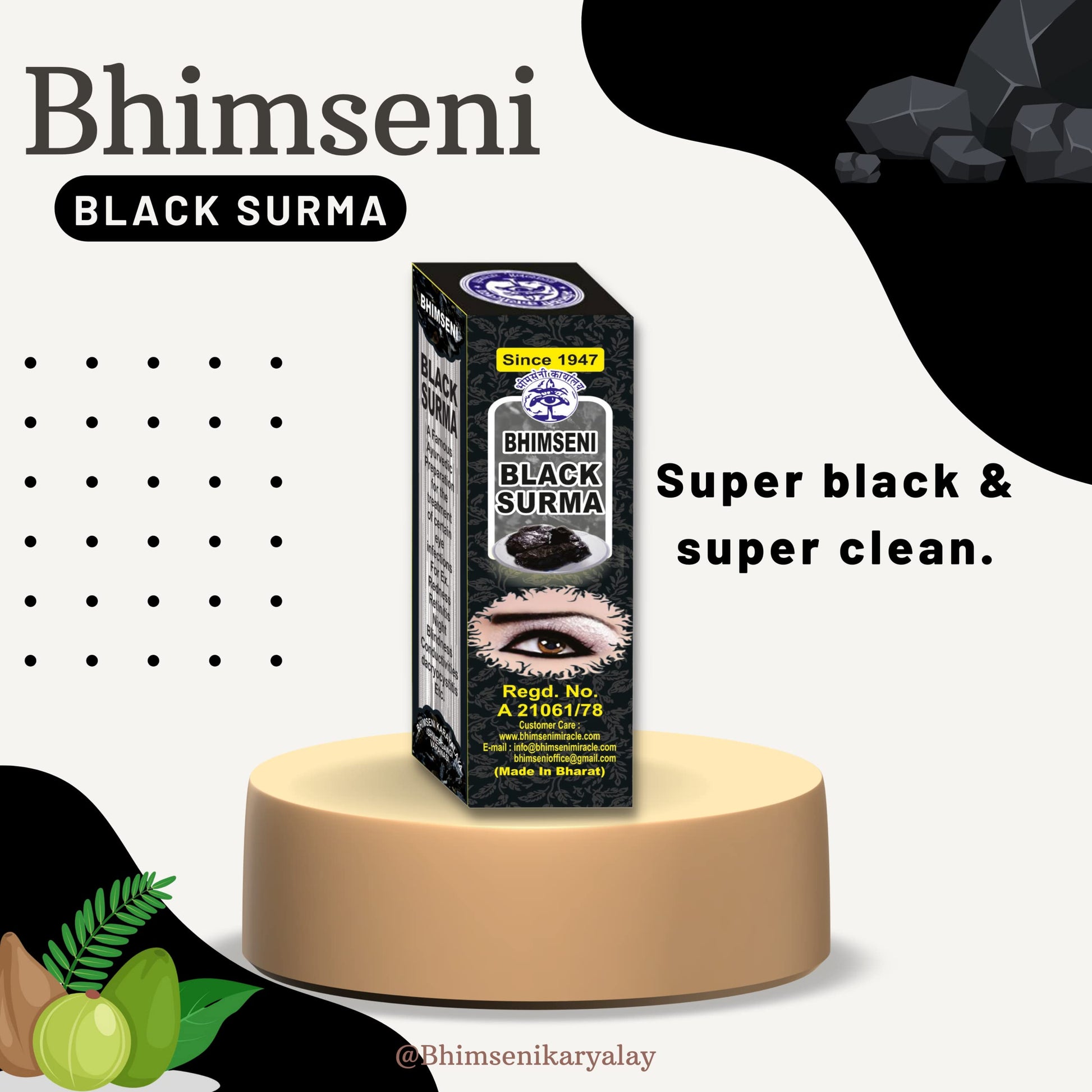 Bhimseni Black organic Surma | Black Surma is created with 25 herbs usi- image 2