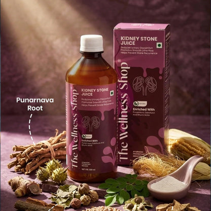The Wellness Shop Kidney Stone Care Juice 500ml | Punarnava & Bhumi Amla Ayurvedic Drink for Kidney Detox Supports & Helps Reduce Stone Risk | Urinary Health Care Supplement