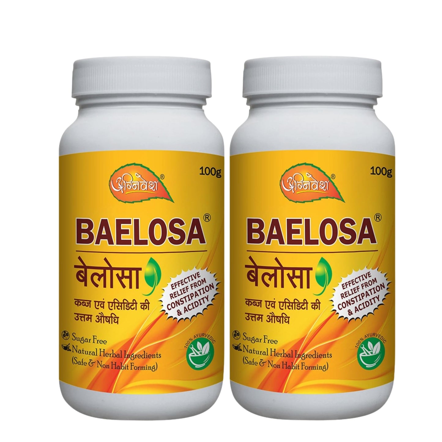 Agnivesh Baelosa Powder/100G/Useful In Constipation & Acidity,(pack of 2)