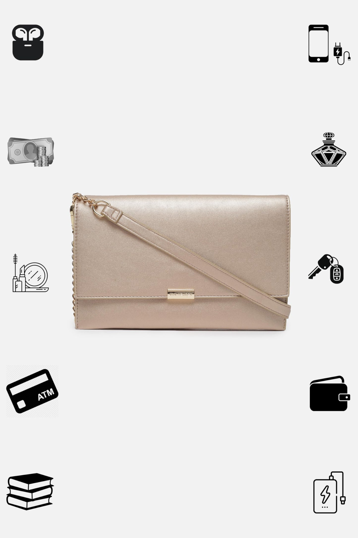 Van Heusen Women's Sling bag (Grey Dust)