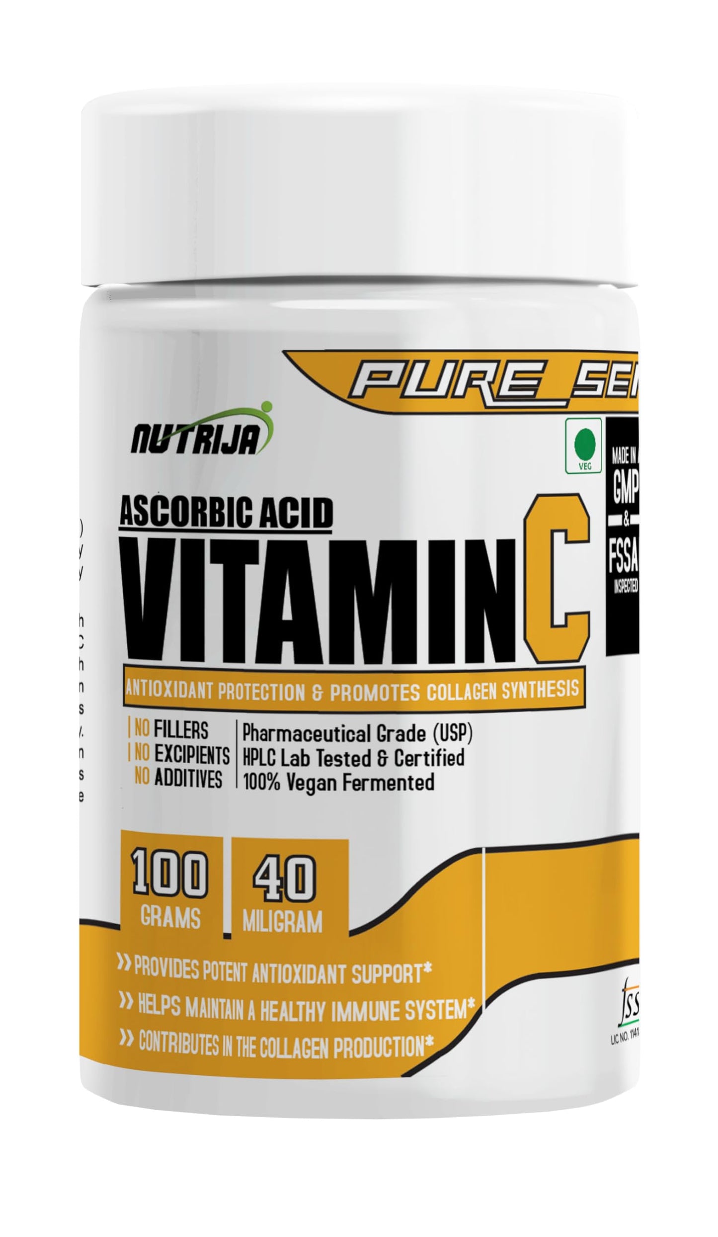 Nutrija-VITAMIN C (ASCORBIC ACID) | For immunity and collagen boost - 100 grams