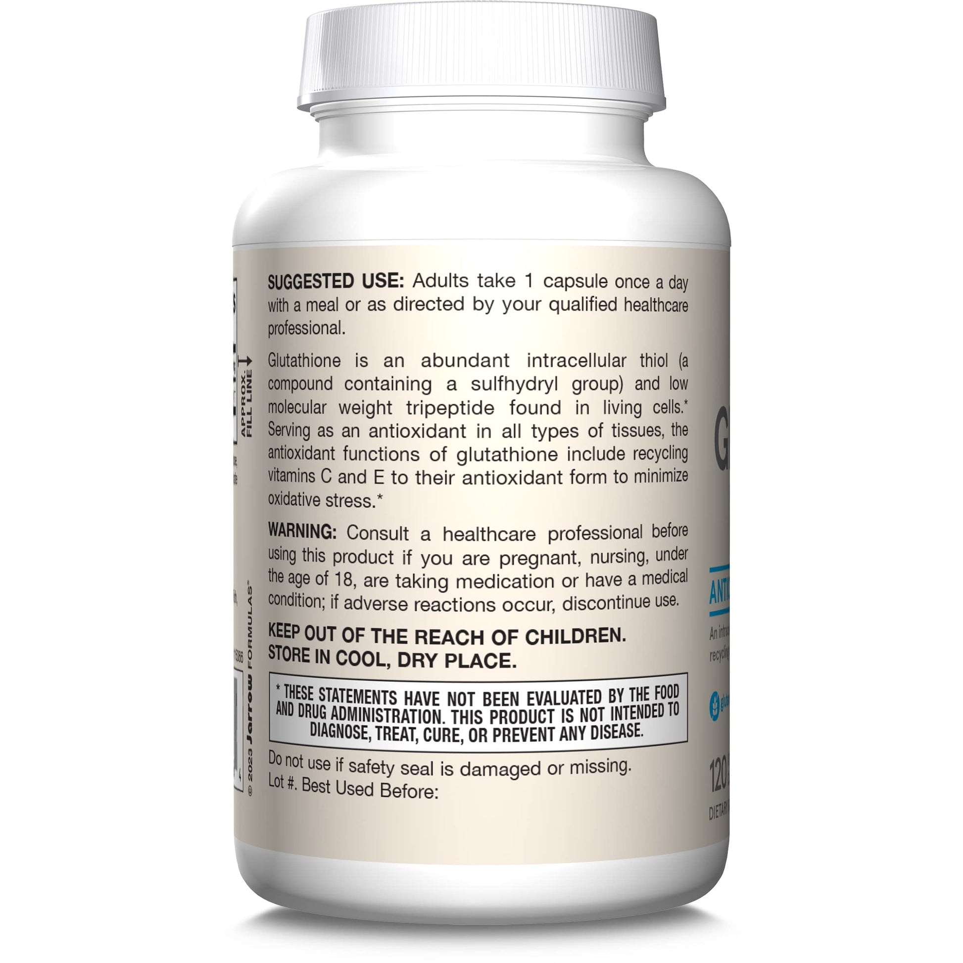 Jarrow Formulas Glutathione Reduced 500 Mg - 120 Capsules- image 3