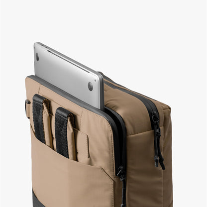 DailyObjects Pivot Convertible Briefpack Bag (16L) |Unisex|Fits 13/14/15.6 inch Laptop/Macbook Pro/Air|Lightweight|Stylish Backpack|Office/Daily Use/Travel|Multi Pocket|Adjustable Strap-Beige