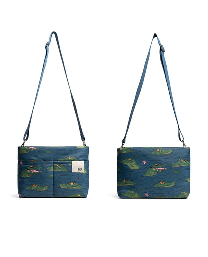 DailyObjects Printed Retreat Sling Crossbody Bag For Girls, Men and Women| Crafted with soft-touch Polyester | One Spacious Main Zippered Compartment and Two Deep Slip Pockets | Detachable Strap