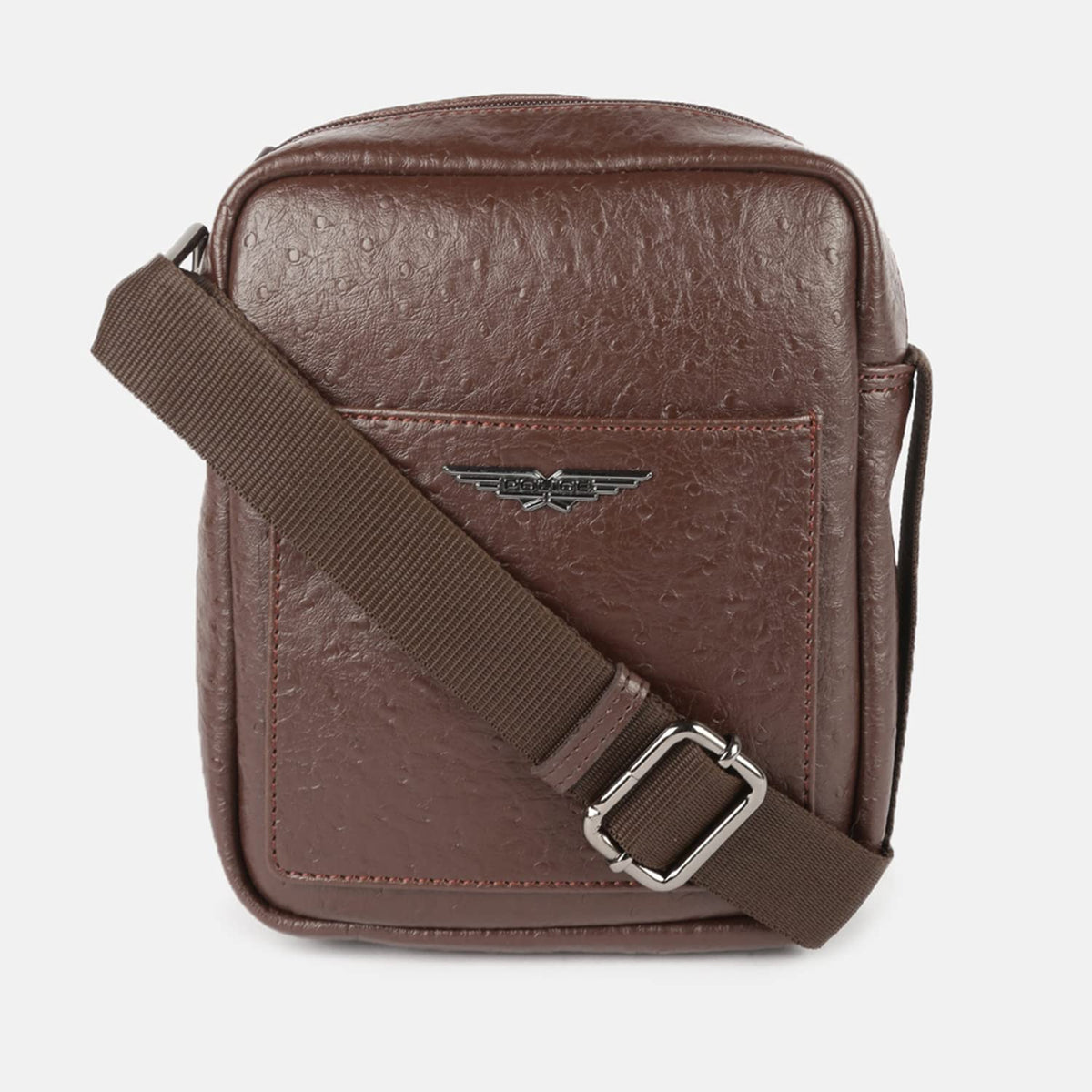 Police Men's Brown Color Cross Body Bag Made in PU