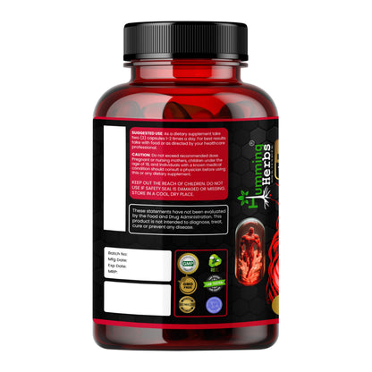 Humming Herbs Alpha Testosterone Supplement | Powerful Combination of Tongkat Ali, Fadogia, Beet Root and Arginine| 90 Caps | 8in1 | 16100mg equvivalent