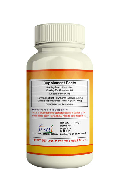 ERBZENERG Turmeric (Curcumin) 60 Capsules (Pack of 1)