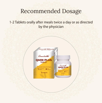 Amarantha Qmin Plus Tablet (30 Tablets) | An Ayurvedic Anti-oxidant and Immune Support Formulation