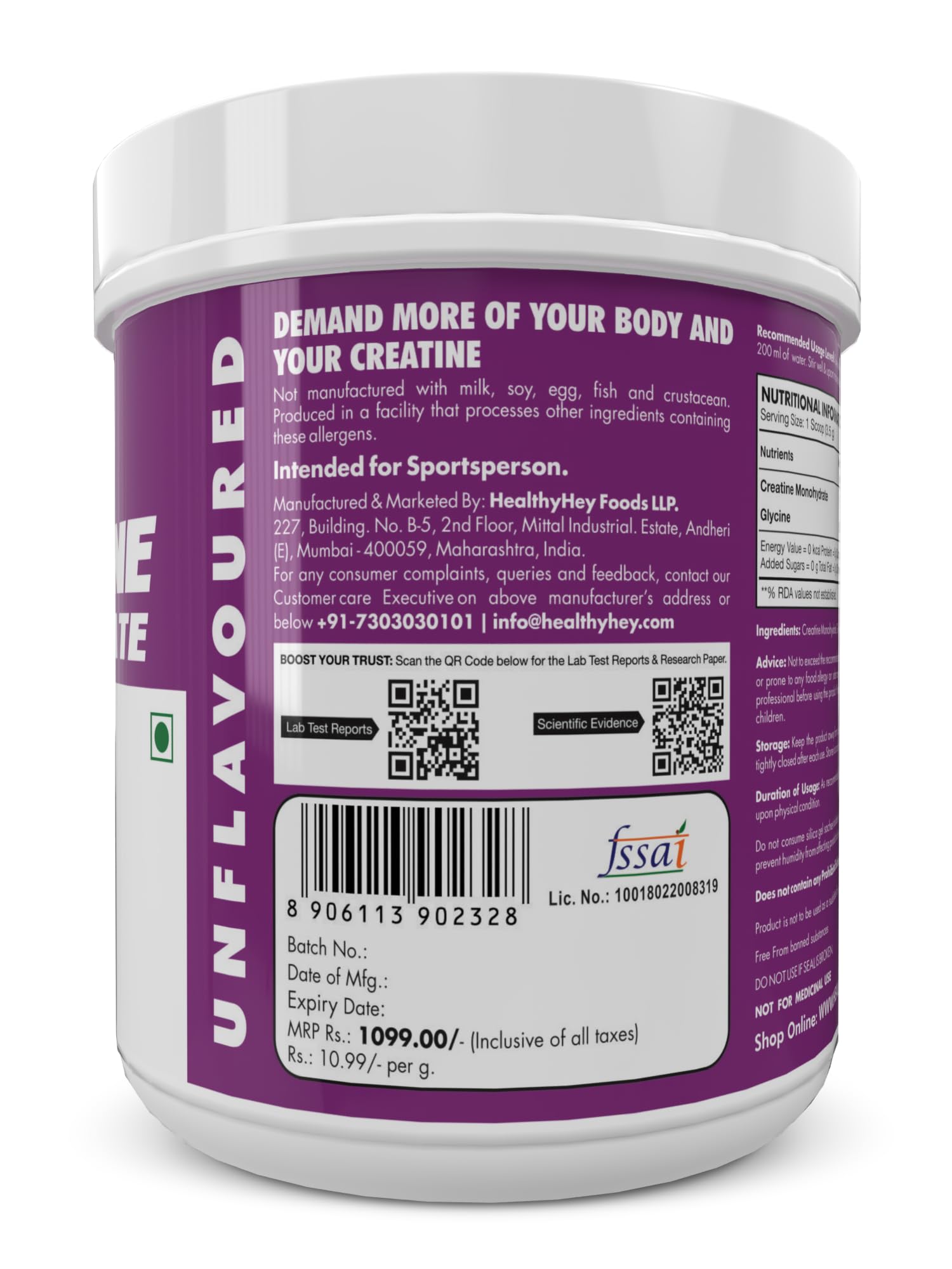HealthyHey Sports CreaPure Creatine Monohydrate for Muscle Building & P- image 2