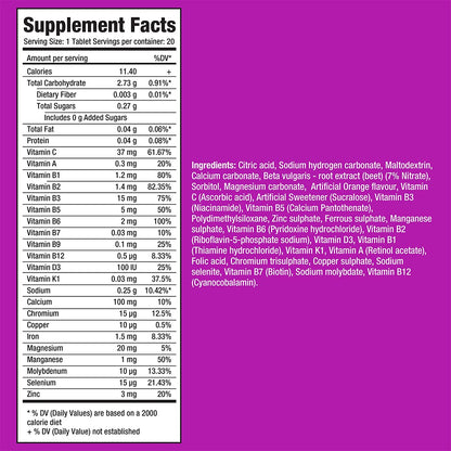 FAST&UP Essentials Whey Protein Isolate Blend – Rich Chocolate + Vitalize Multivitamin – Orange, 20 Tablets