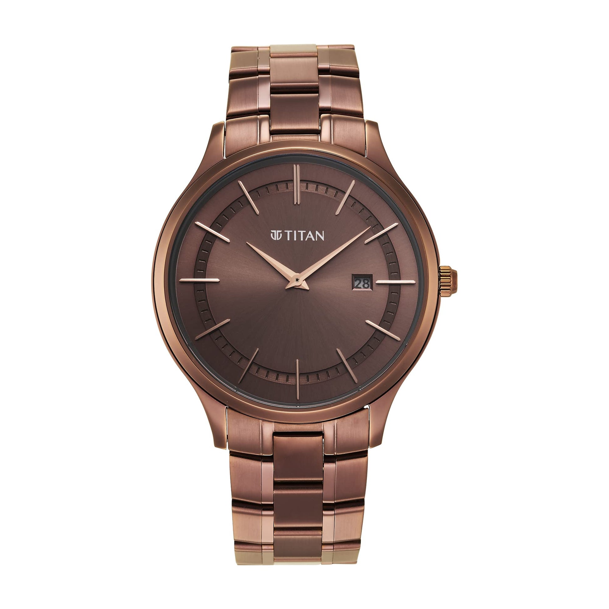 Titan Classique Slimline Brown Dial Analog with Day and Date Stainless- image 5