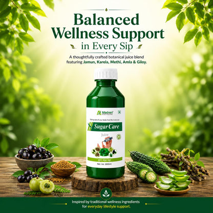 Madren Healthcare Ayurvedic Sugar Care Juice | 1 Litre | Jamun, Karela, Amla, Giloy & Aloe Vera Blend | No Added Sugar | Supports Healthy Blood Sugar Metabolism & Overall Wellness | Natural Herbal Juice