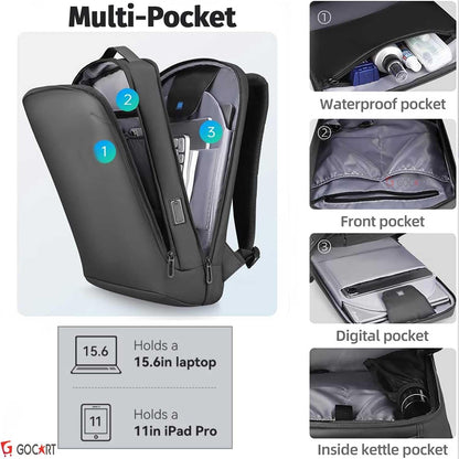 GOCART WITH G LOGO Hard Shell Slim Laptop Backpack deal for Working,Commuting,Daily(Black)