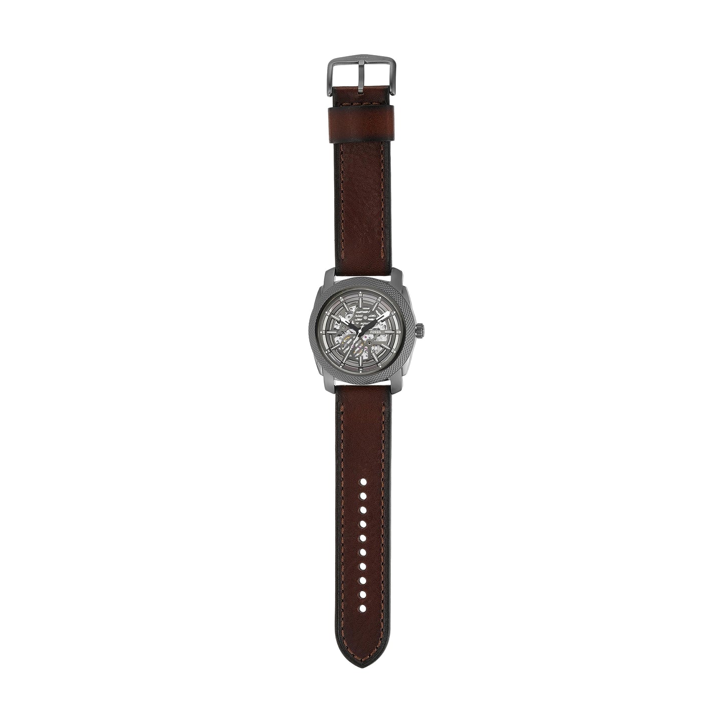 Fossil Machine Brown Automatic Leather Watch Me3254 - Analog, Men