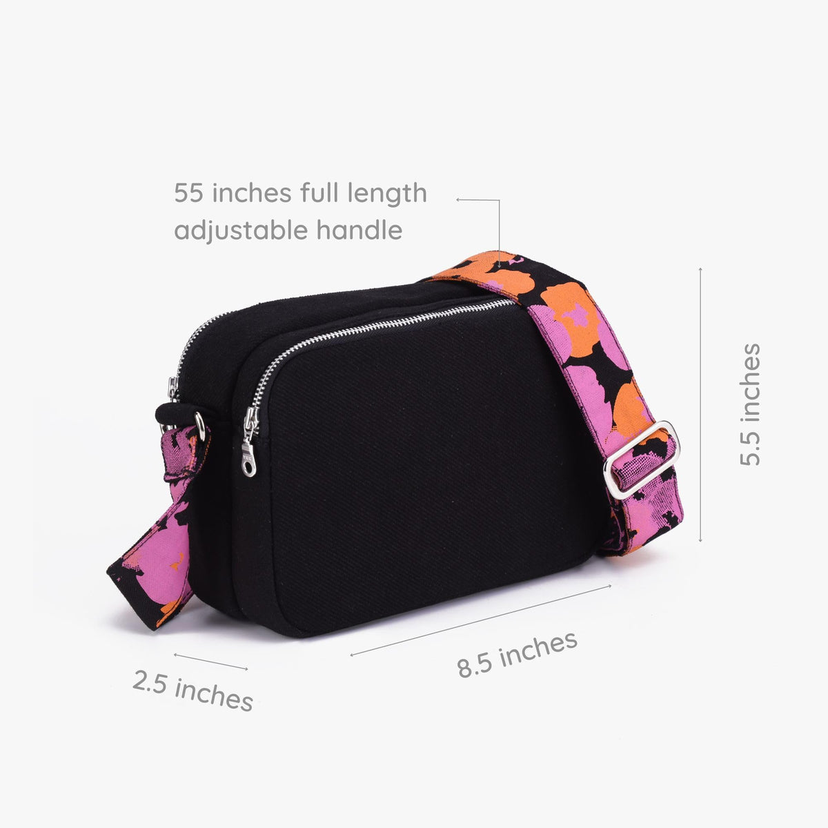 Eco Right Crossbody Box Sling Bags for Women & Men, Canvas Sling Bag for Women Stylish Crossbody Bag with Adjustable Strap