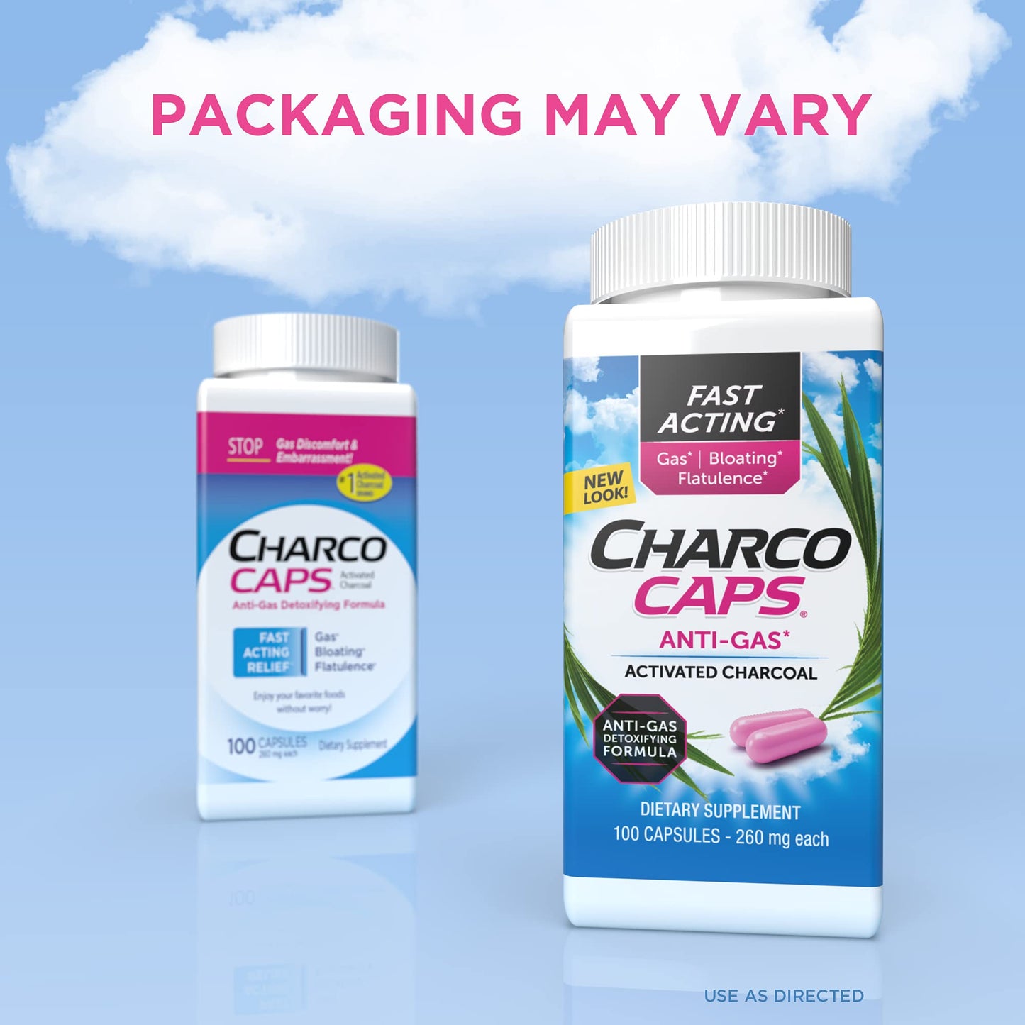 Charcocaps Dietary Supplement Anti-Gas Formula, 100 Count