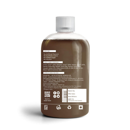 Vitro Triphala+ Juice 500ml | Enhanced Triphala for Constipation Relief & Digestion | Gut health cleanser juice | Acidity, IBS, and Gastric Issues | Natural Triphala Blend