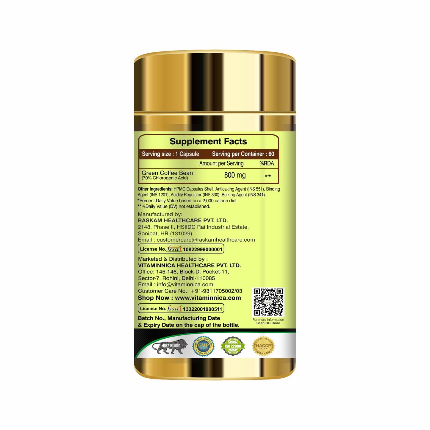 Vitaminnica Multivita Men – Green Coffee Bean Combo, 120 Capsules