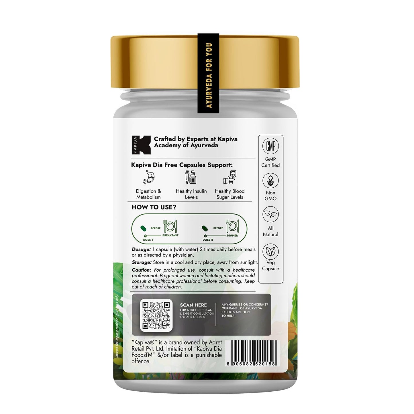 Kapiva Dia Free Capsules | Helps Manage Blood Sugar Levels With Karela,- image 3