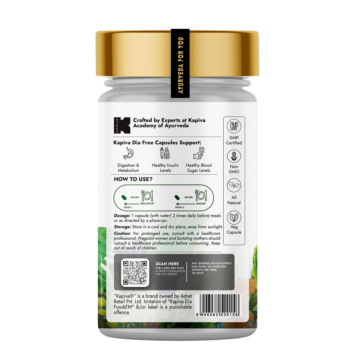 Kapiva Dia Free Capsules | Helps Manage Blood Sugar Levels With Karela,- image 3