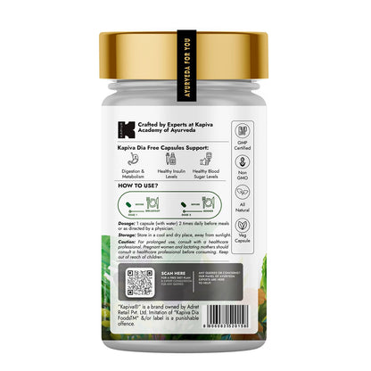 Kapiva Dia Free Capsules | Helps Manage Blood Sugar Levels With Karela,- image 3