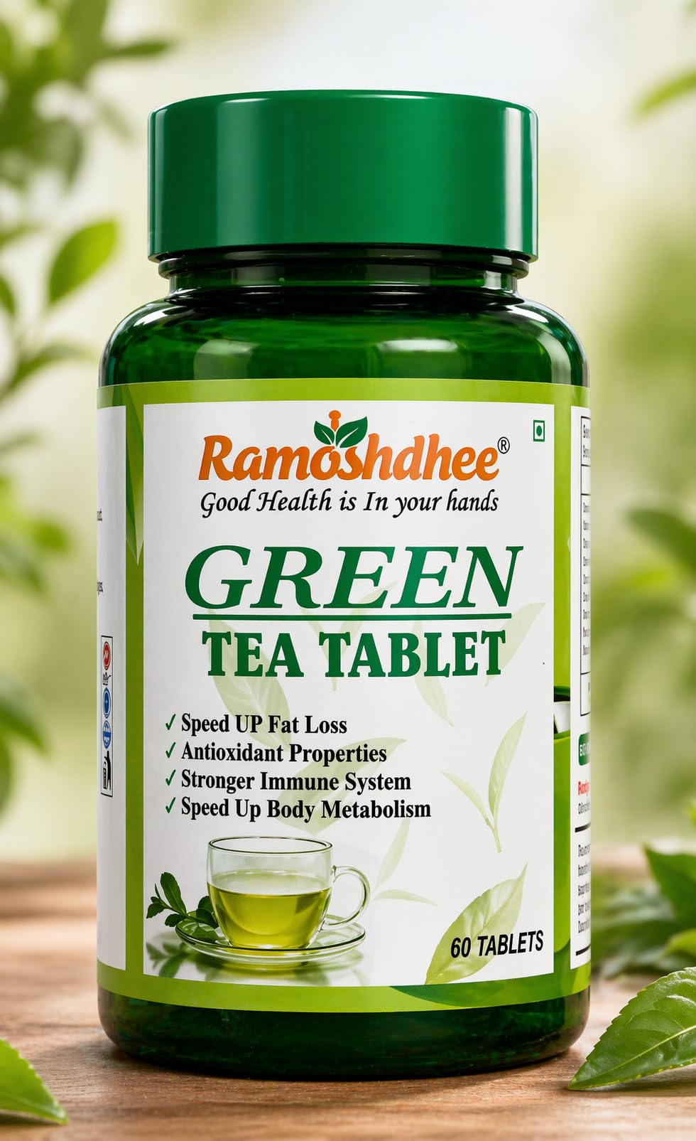 Ramoshdhee Green Tea Tablet, Fat Loss, Antioxidant Properties, Stronger Immune System, Boosts Metabolism, 60 Tablets
