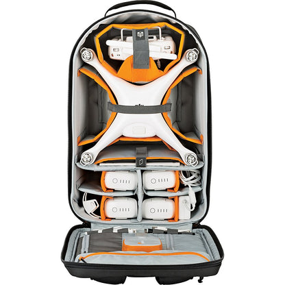 Lowepro 3 Compartments Droneguard Bp 400 - Lightweight Professional And Commercial Drone Backpack For Dji Phantom Series 1-4 Drone, Laptop, And Tablet., Black, 2 Litres