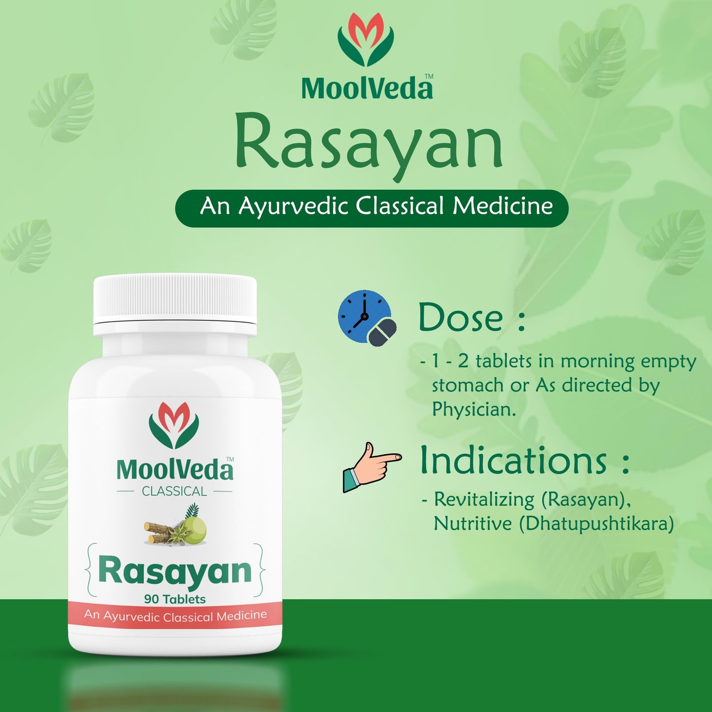 Moolveda Rasayan Tablets | 90 Veg Tablets | Pack of 1- image 3