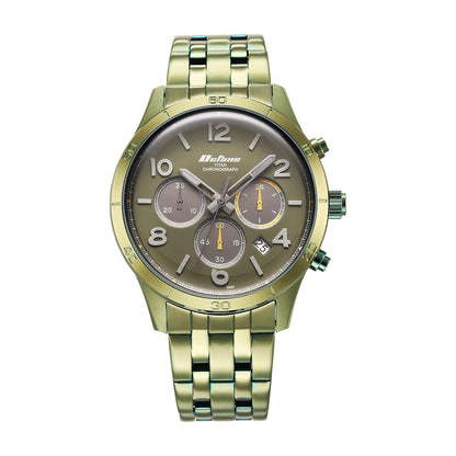 Titan Octane Classic Sporty Green Dial Chronograph Stainless Steel Strap Watch f