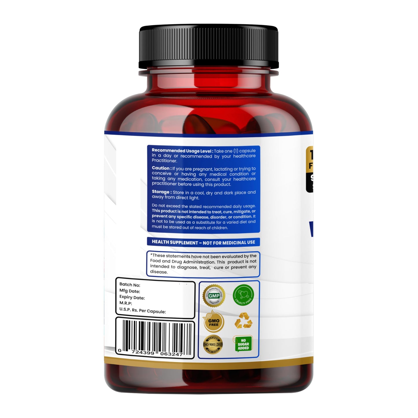 Humming Herbs Vitalcore Pro+ for Men | 14-in-1 Multivitamin with A, C, E, D3, B6, B12, Zinc, CoQ10, ALA & More | 328mg | 90 Veg Capsules | 90 Days Supply | Non-GMO & Sugar-Free
