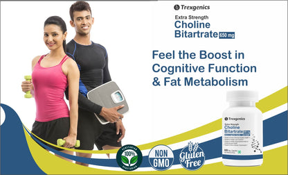 Trexgenics Choline Bitartrate 650mg Cognitive Function, Fat Metabolism,- image 3