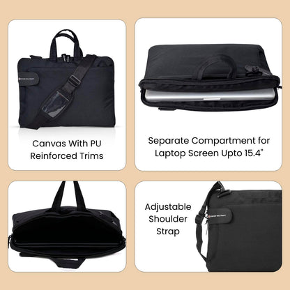 SWISS MILITARY Glide Laptop Sling Bag 3L, 15.6" Laptop Compartment Messenger Bag, Quick Access Pocket & Adjustable Strap | Travel Use Briefcase for Office Business Professional Men & Women Navy