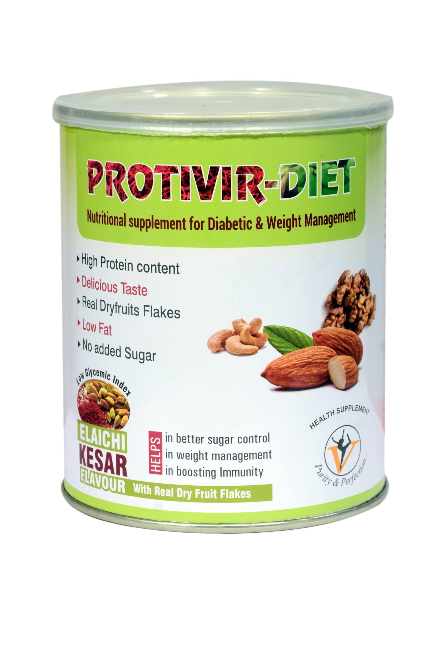 Virgo Healthcare PROTIVIR DIET - Diabetic & Pre-Diabetic Care Sugarfree Protein Powder with 40% Whey Protein (200 gm)