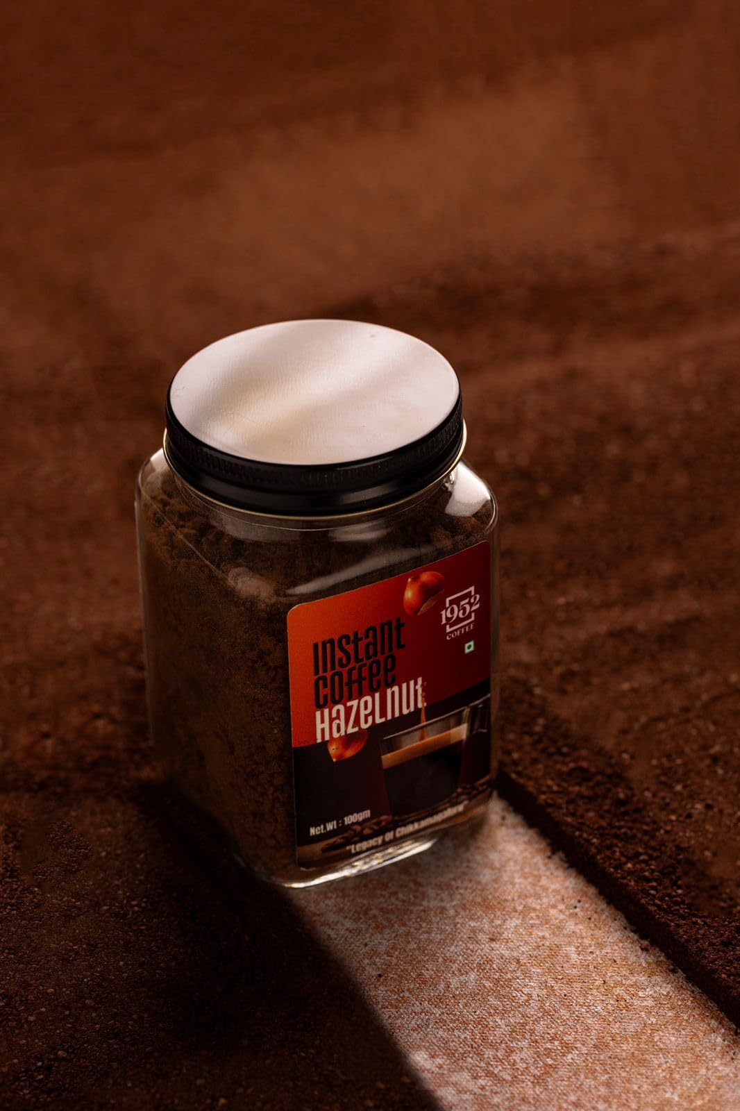 1952 Hazelnut Instant Coffee Powder | No Sugar Vegan - 100g Jar | Aromatic Instant Coffee | South Blend | Classic Strong Coffee Powder | 100% Pure Coffee | Great Start To Your Morning