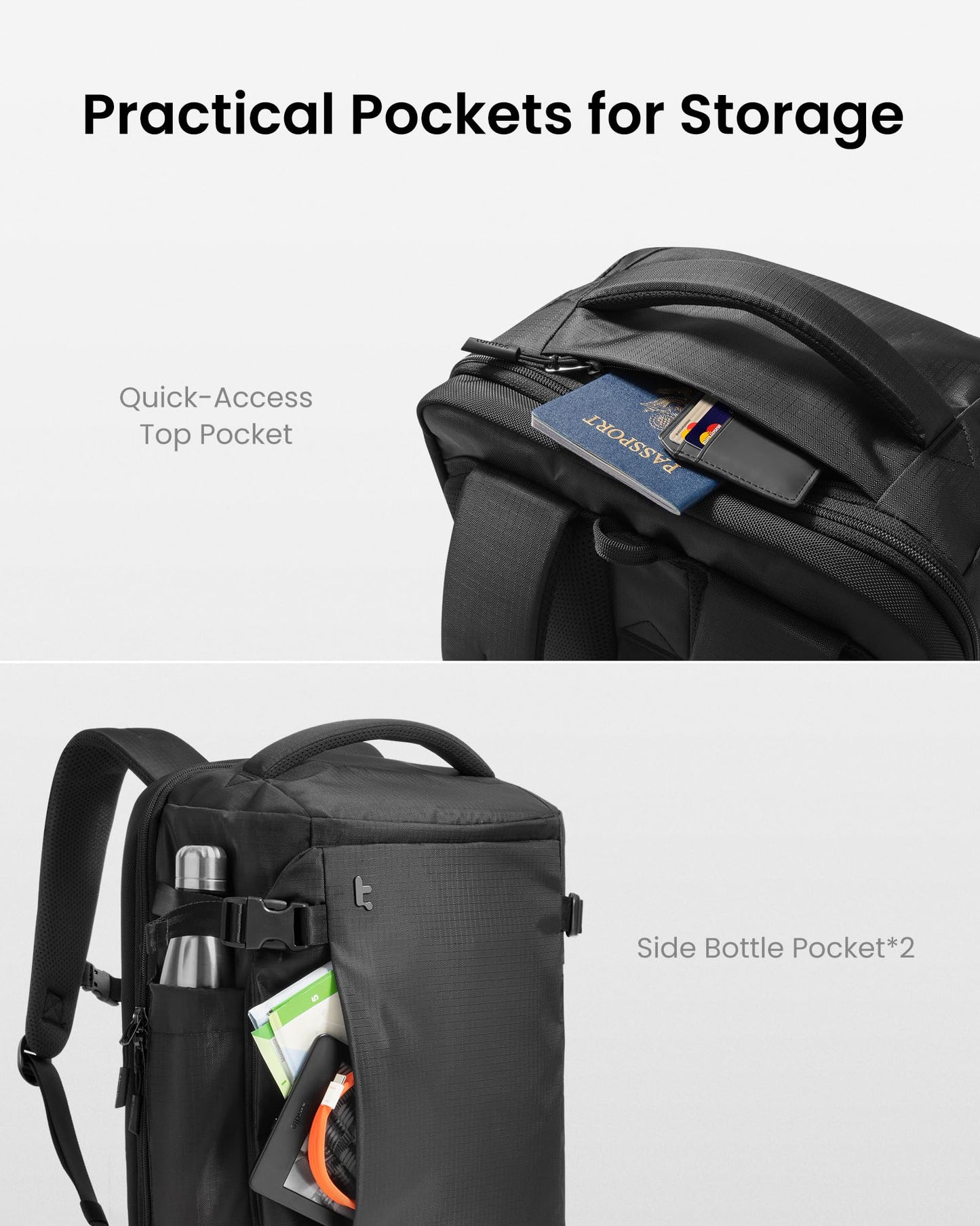 Tomtoc Navigator-T66 Travel Laptop Backpack 15.6 inch/28L-Black