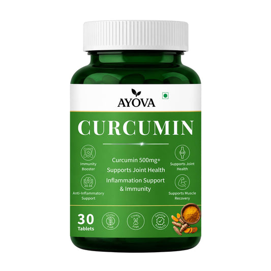 Ayova Curcumin Tablet with Garlic Extract and Black Pepper, Sugar-Free -500mg | Supports Joint Health, Inflammation Support & Immunity | Plant-Based Anti-Inflammatory Supplement for Men & Women | 30 Tablet