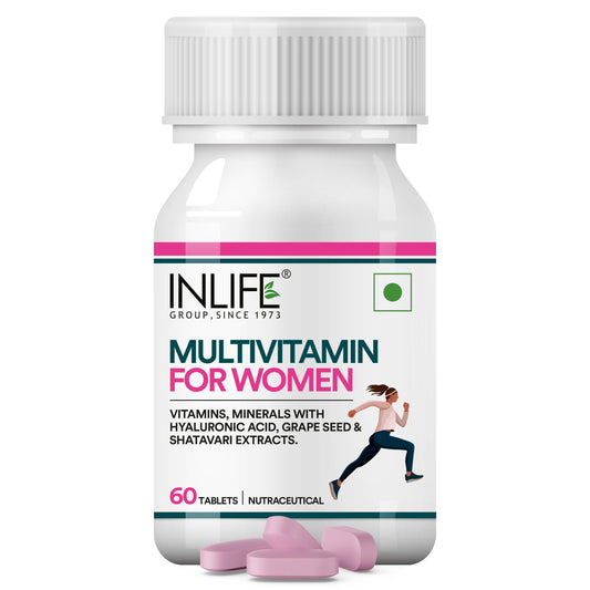 INLIFE Women's Multivitamin Tablets | 60 Tablets | Enriched with Zinc, Vitamin C, Vitamin D, and Essential Multiminerals (Pack of 1)