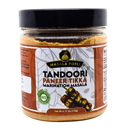 MASALA POTLI Tandoori Paneer Tikka/BBQ Marination Masala -175g / 6.17 Oz | Medium Spicy | Barbeque, Tandoor, Grill, Air Fry & Deep Fry [Without Preservative]