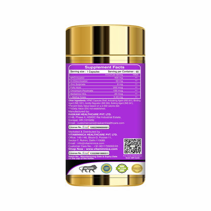 Vitaminnica Her Health PCOS Supplement for Women & Girls- Manages Irregular Delay Periods, PCOS Symptoms, Support Hormonal Balance, Weight Management | 60 Veg Capsules (Pack of 1)
