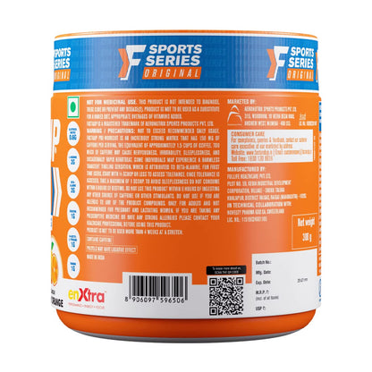 Fast&Up Pre-Workout Supplement Powder (30 Servings, Tangy Orange Flavour) | Pre Workout Supplement For Men & Women with B-Alanine, Creatine, Taurine For Performance & Energy Boost, 300 gm