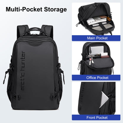 Arctic Hunter Laptop Backpack for Men Women 25L Lightweight Water-resistant Casual Backpack 5 Pockets Sleek 15.6-inch Laptop Bag for Office College Daypack, Blue